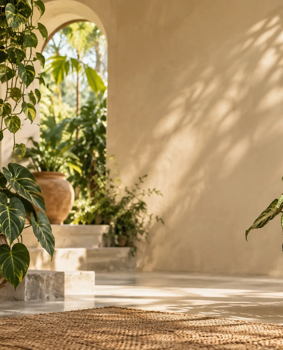 Decorative cropped botanical editorial artwork accompanying Rubber plant; not a specimen identification photograph of Ficus elastica